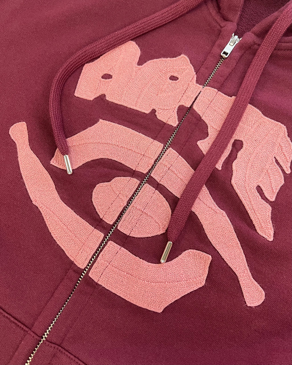 Eye Front Zip Hoodie Bordeaux