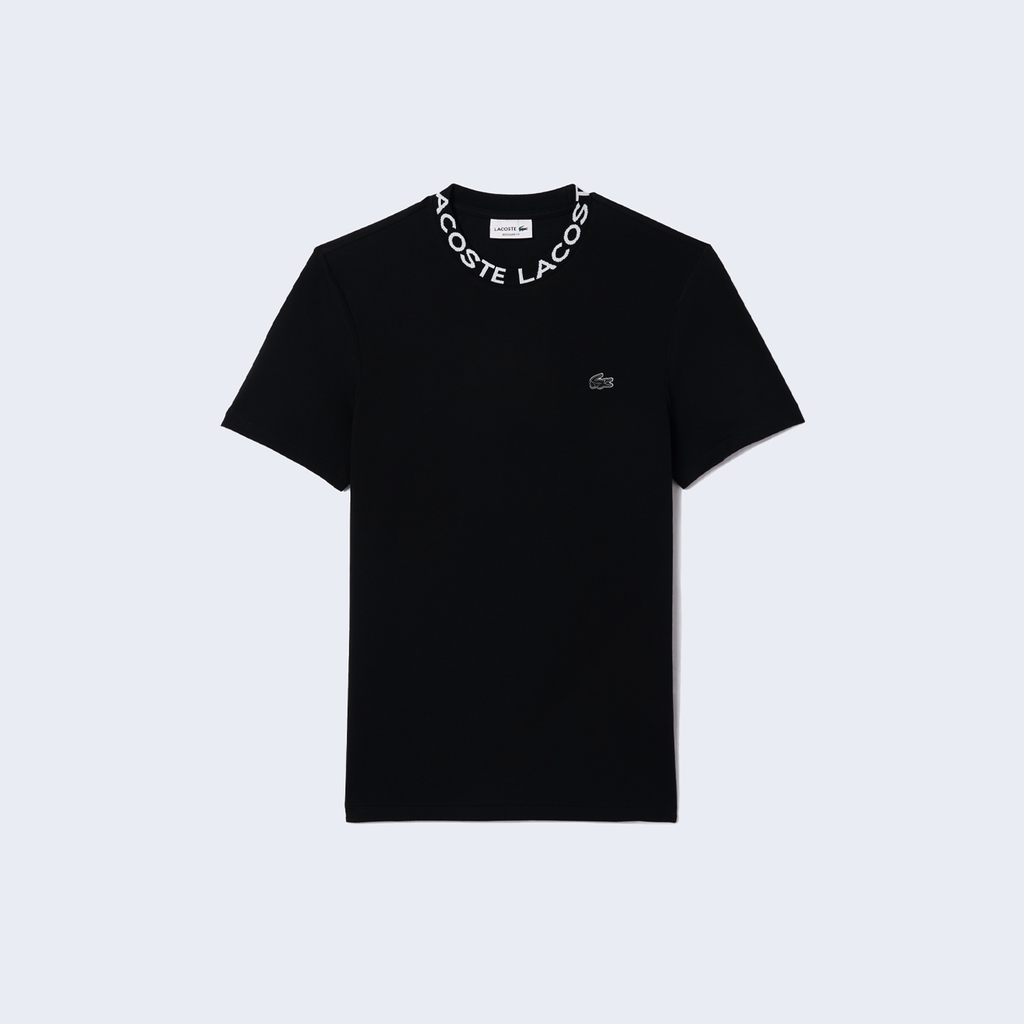 Jacquard Collar Tee Black