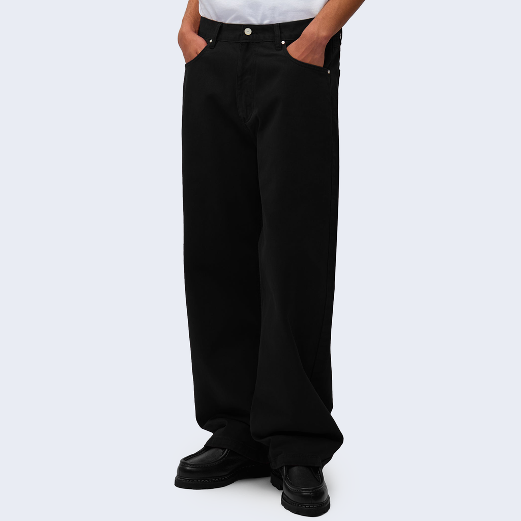 Back Pocket Graphic Pants Black