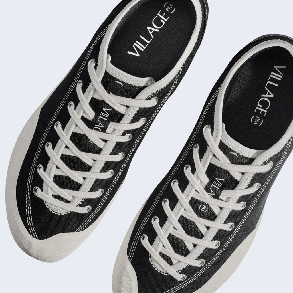 1.30 PM Black / White Canvas