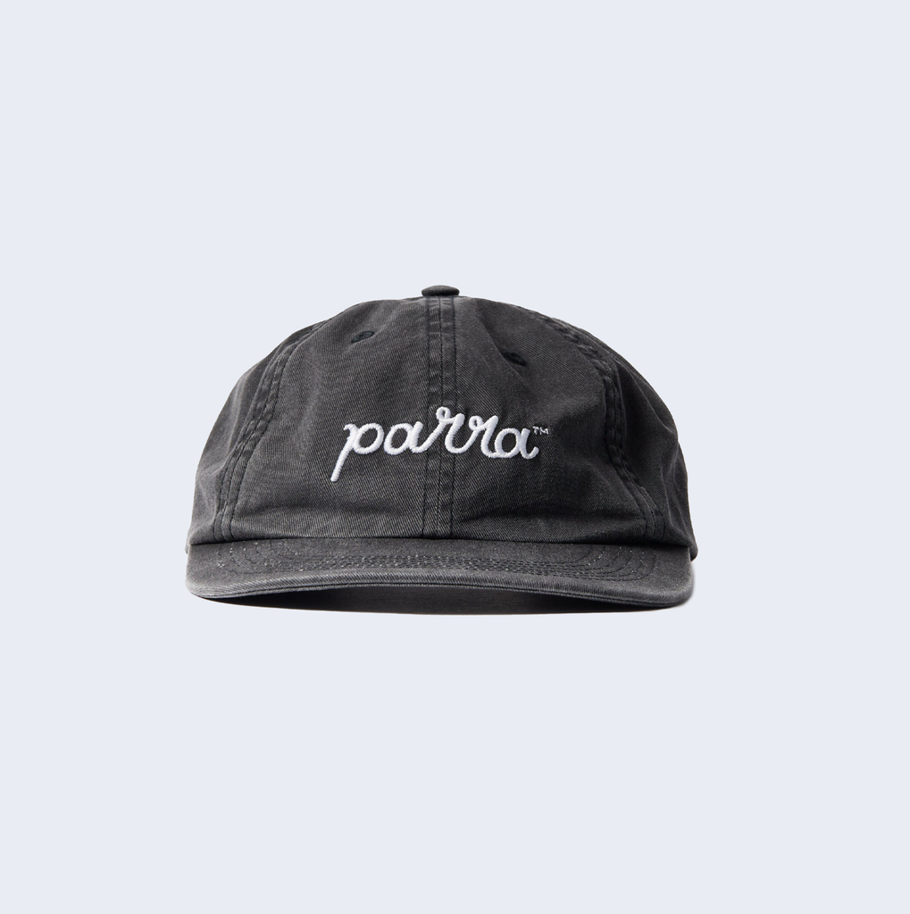 Scripted 6 panel hat Washed black