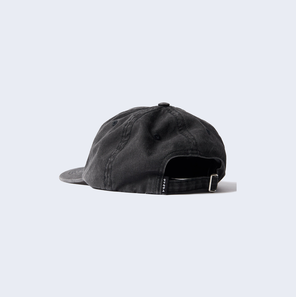 Scripted 6 panel hat Washed black