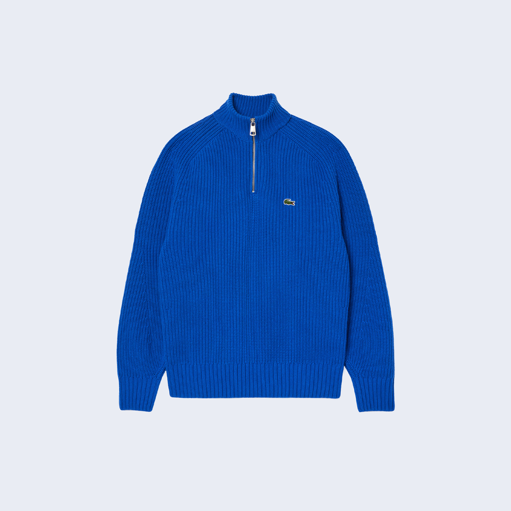 Quarter Zip Wool Sweater Lazuli Blue