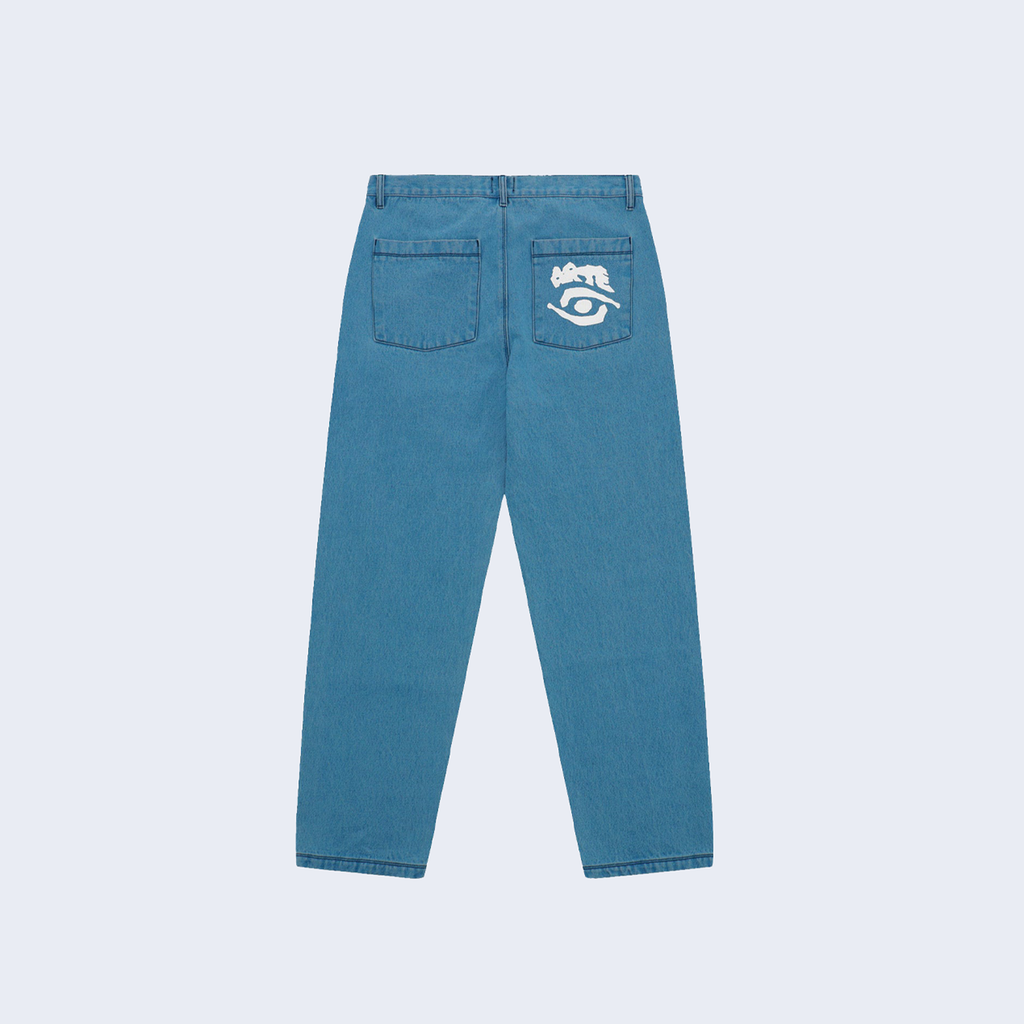 Back Pocket Graphic Pants Bleach