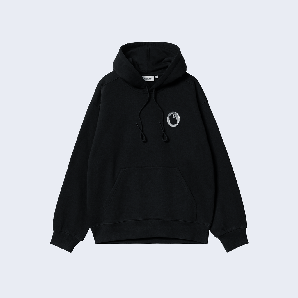 Hooded Charm Link Sweat Black / Silver stone washed