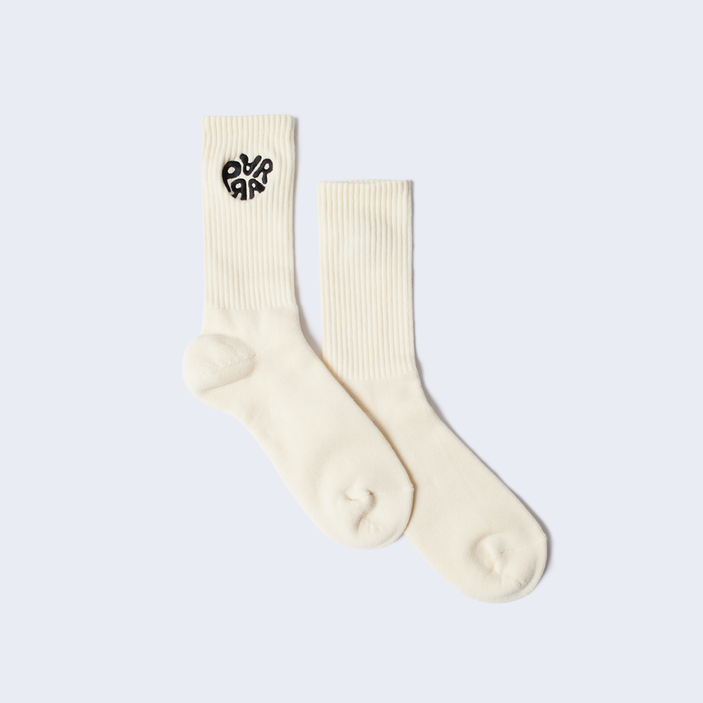 1976 Logo Crew Socks Off White