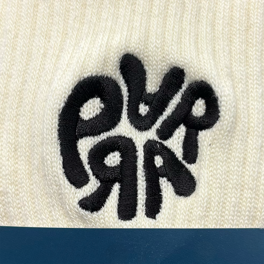 1976 Logo Crew Socks Off White