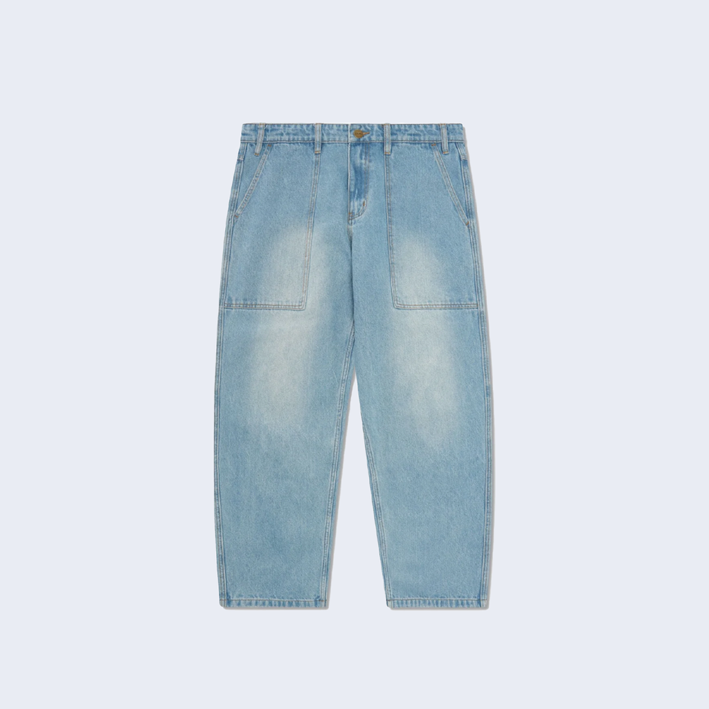 Patch Pocket Denim Jeans Faded Blue