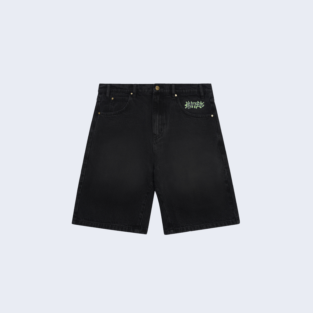 Ink Denim Shorts Worn Black