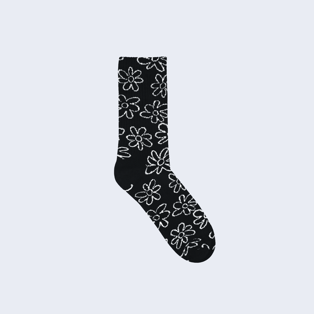 Flowers Allover Socks Black