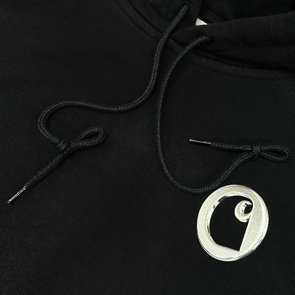 Hooded Charm Link Sweat Black / Silver stone washed