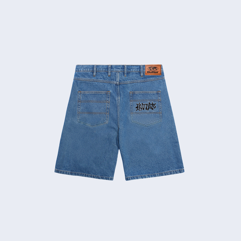 Ink Denim Shorts Worn Blue