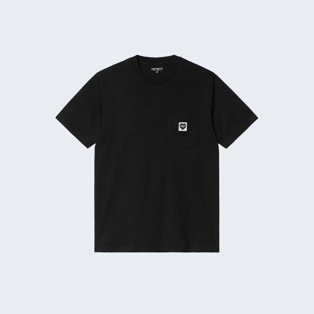 S/S Pocket Heart T-Shirt Black / Black