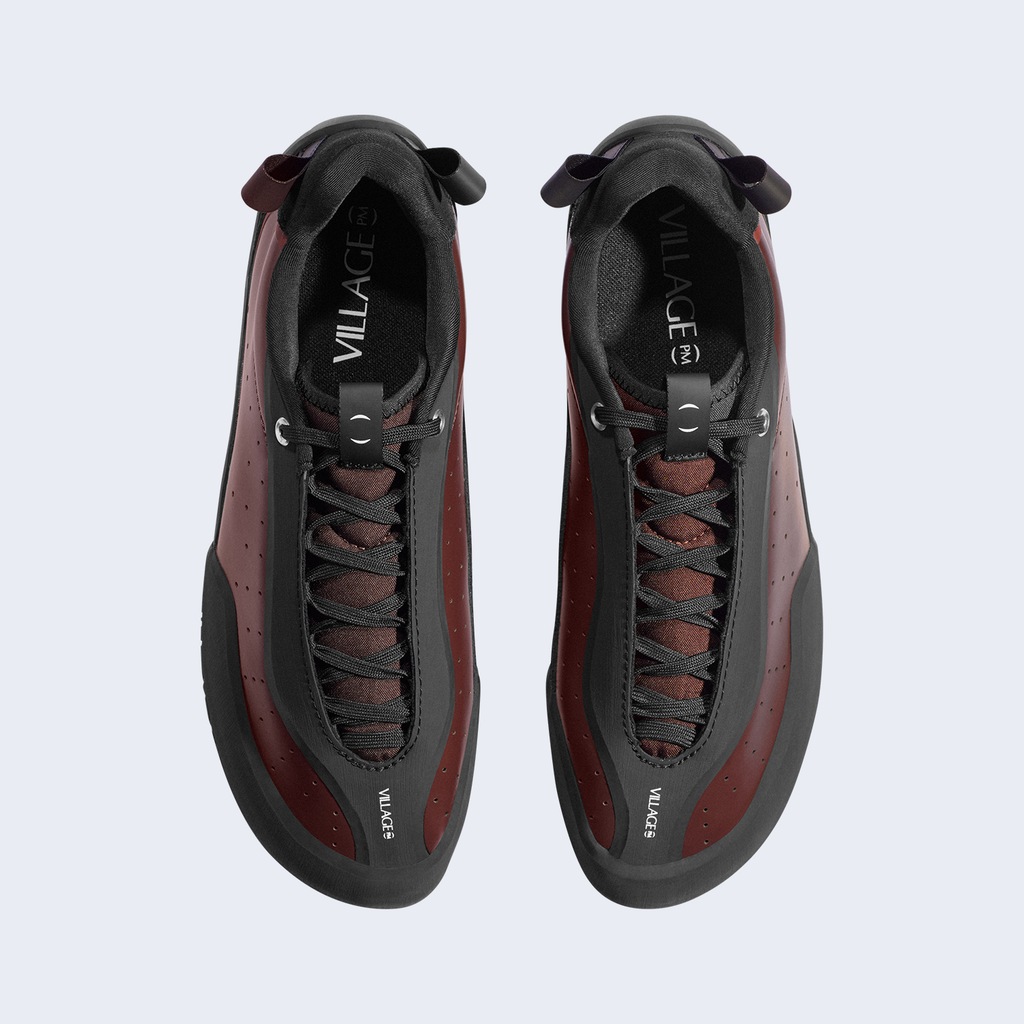 2 PM Maroon / Natural Black Synthetic Leather