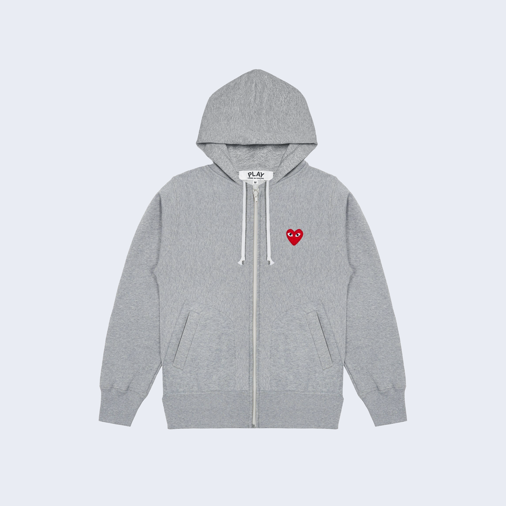 Comme des Garçons PLAY Hoodie Full Zip Grey – PM