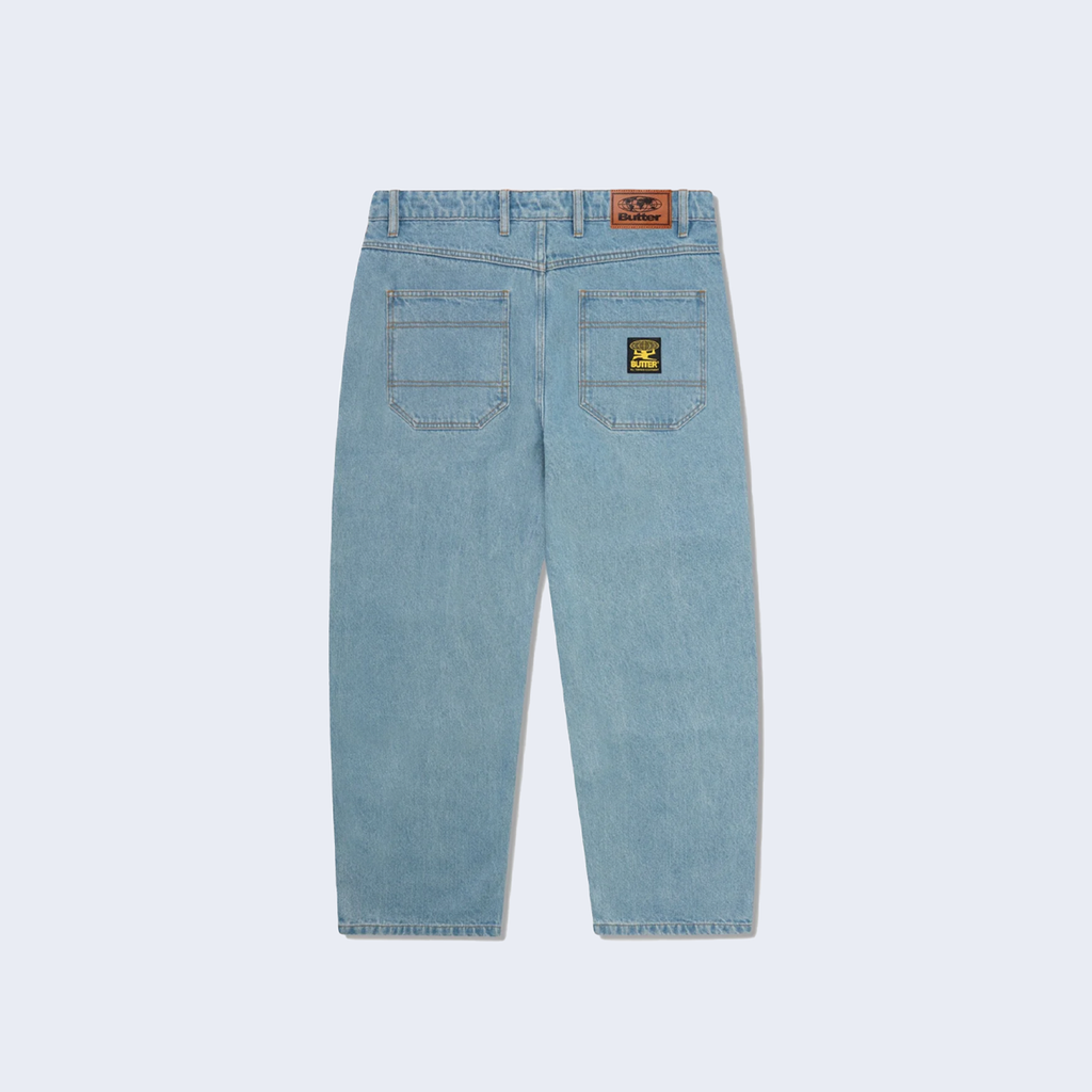 Patch Pocket Denim Jeans Faded Blue