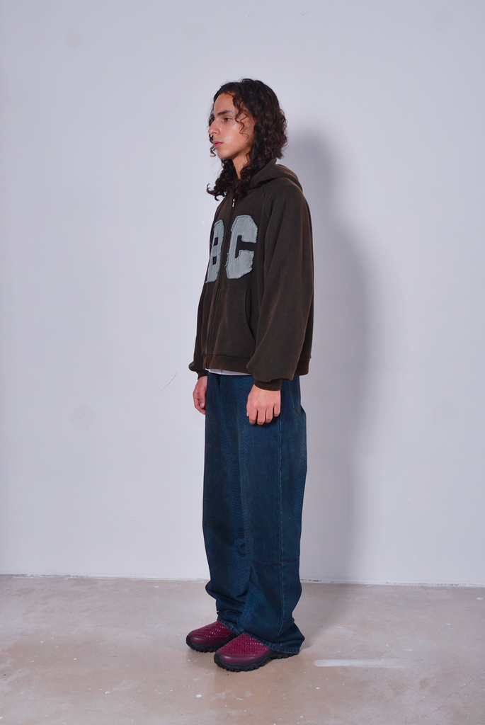BC Zip-up Hoodie Washed Brown