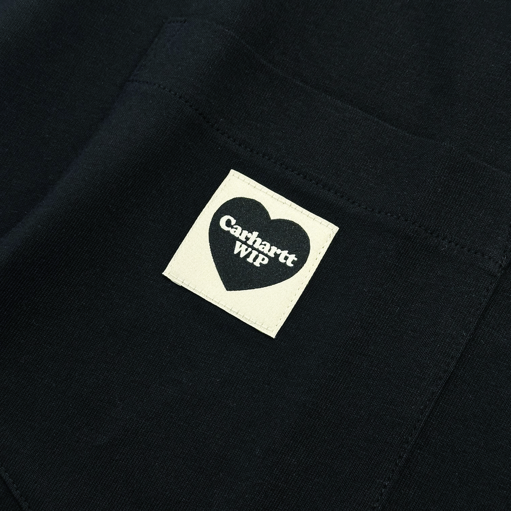 S/S Pocket Heart T-Shirt Black / Black
