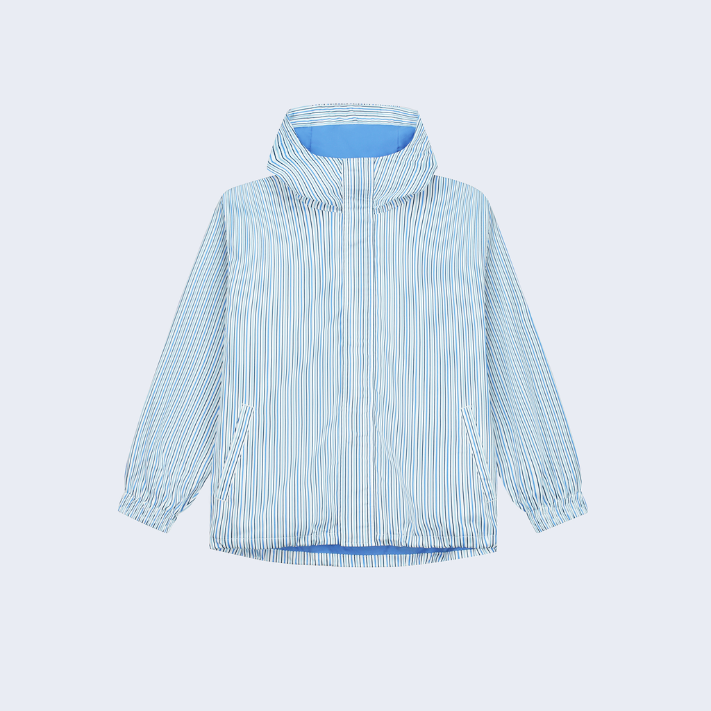 Striped Technical Jacket White / Blue