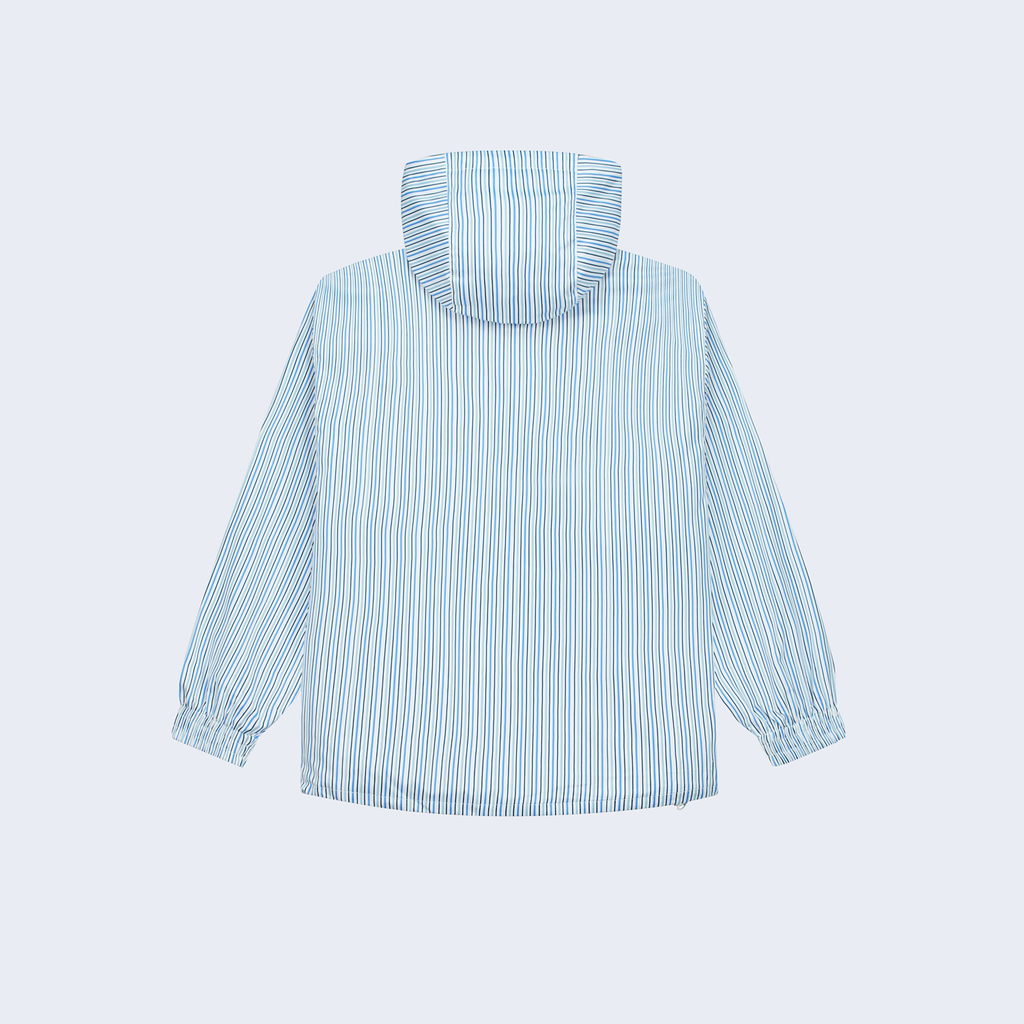 Striped Technical Jacket White / Blue