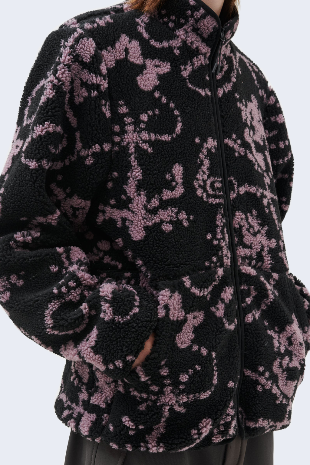 Print Fleece Jacket Purple Mix