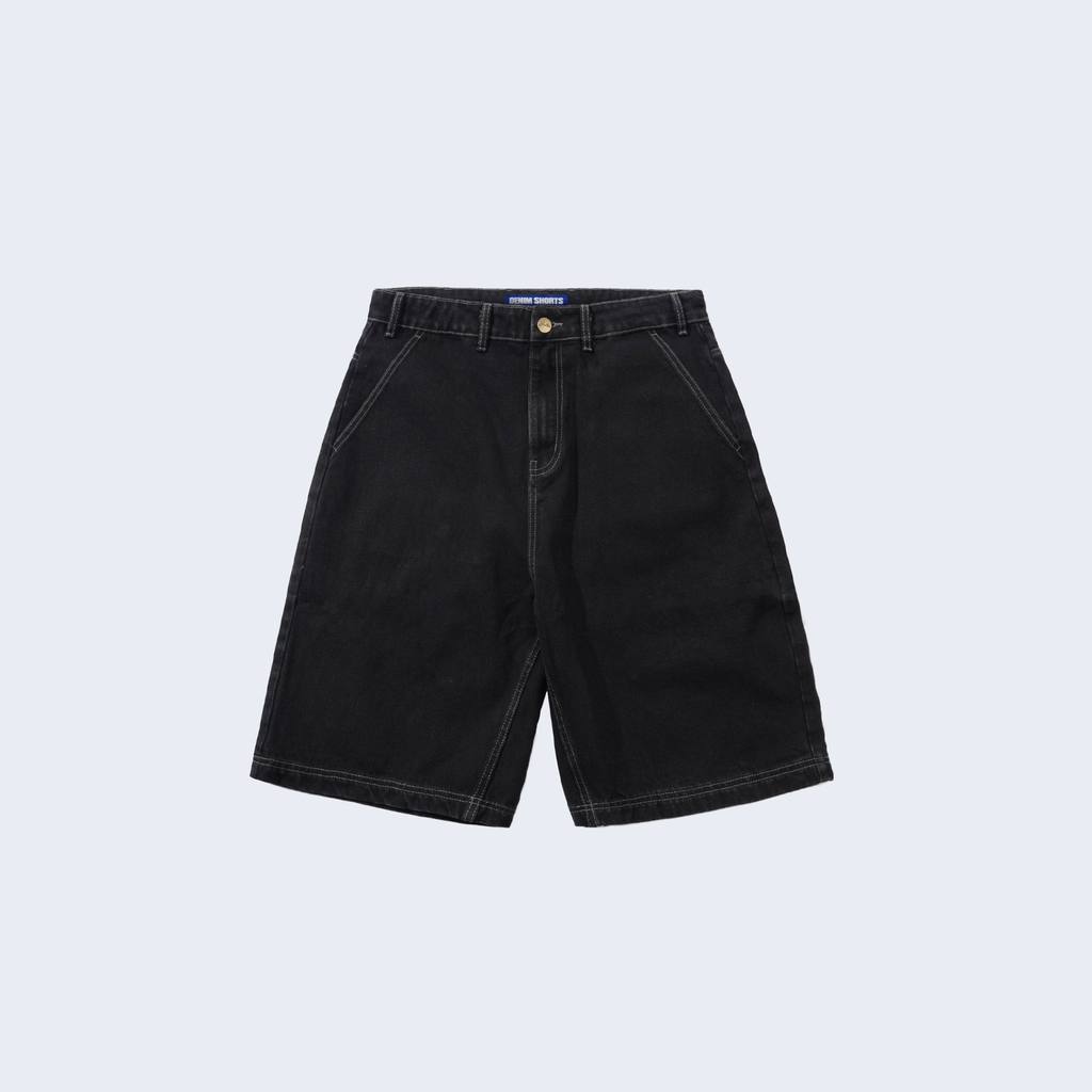 Scribble Denim Shorts Washed Black