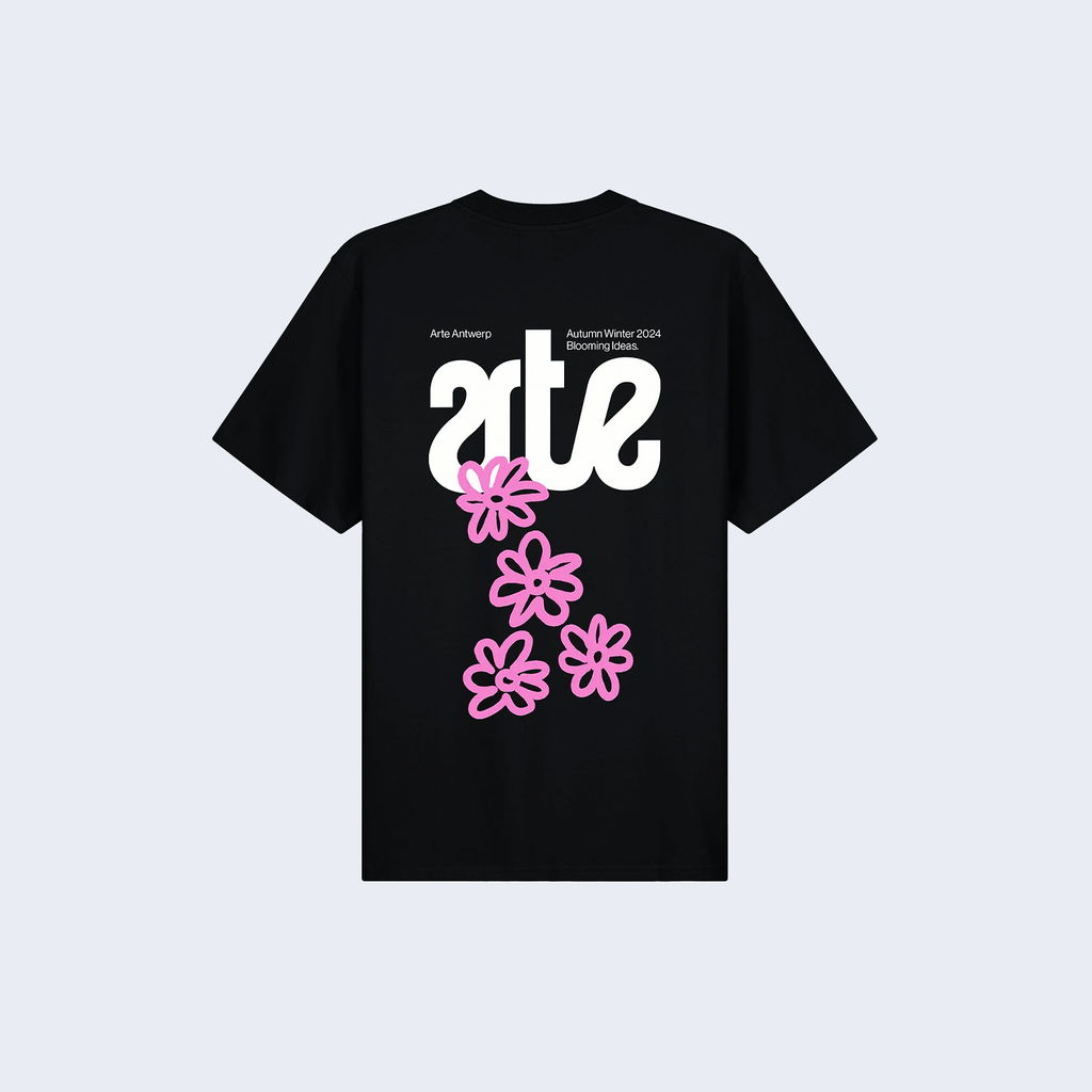 Flowers Back T-Shirt Black