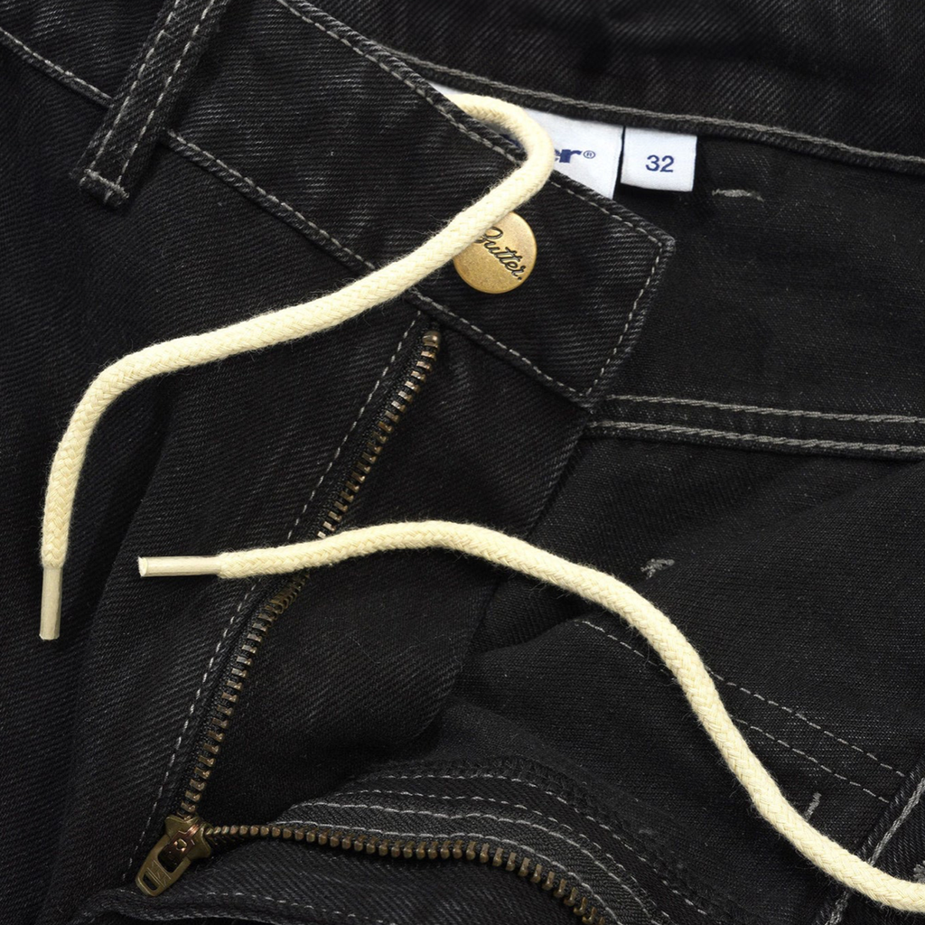 Scribble Denim Shorts Washed Black