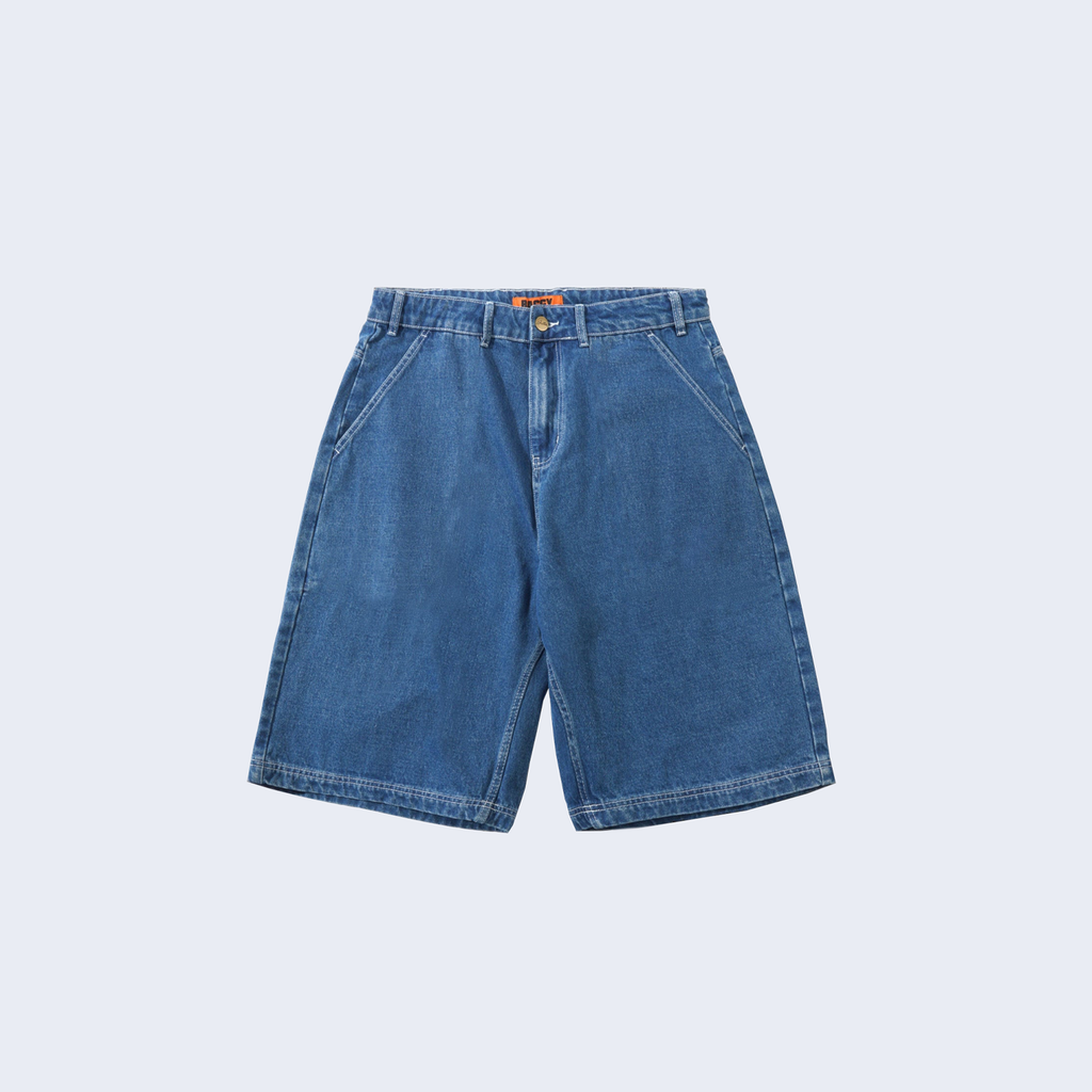 Scribble Denim Shorts Mid Blue