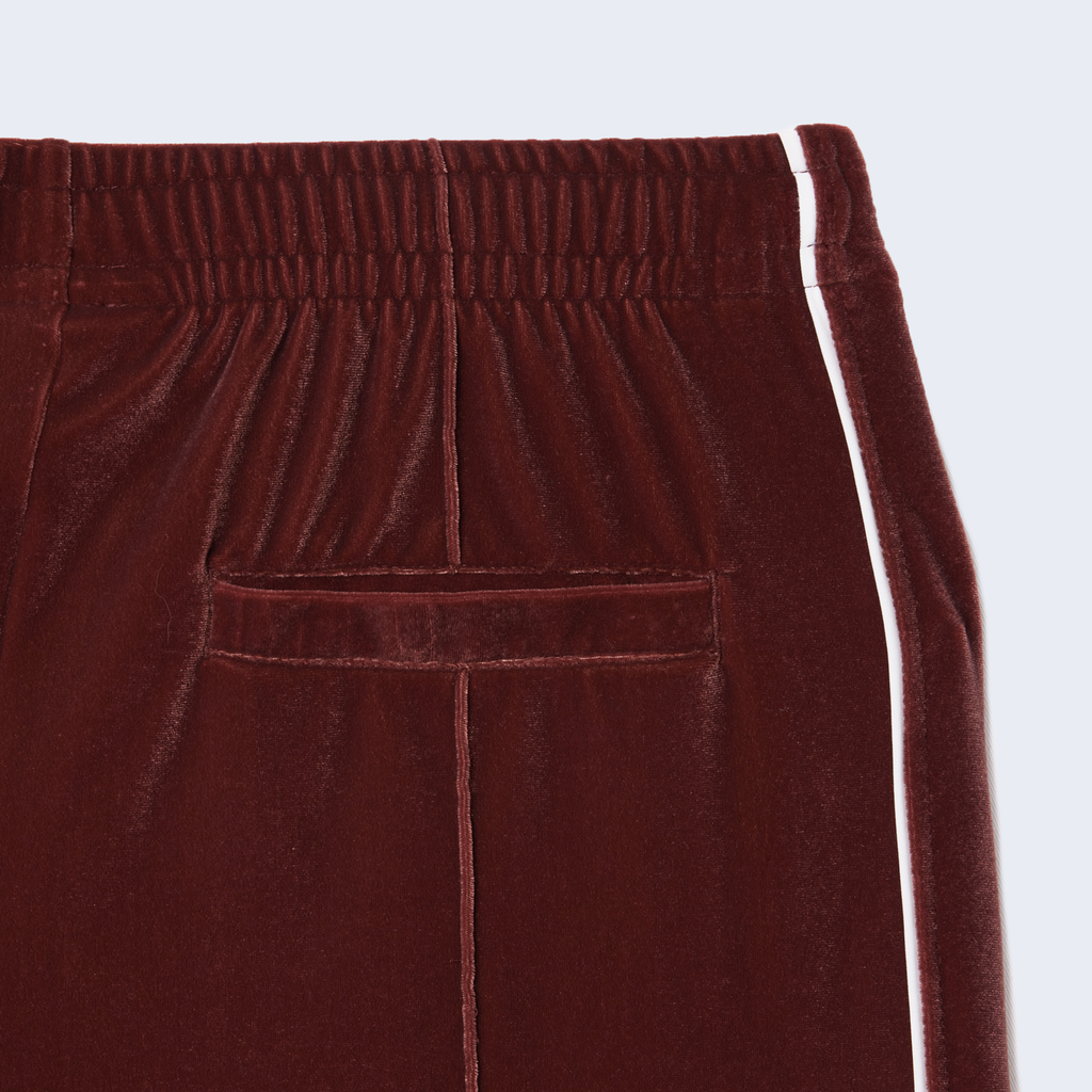 Velour Sweatpants Burgundy / White