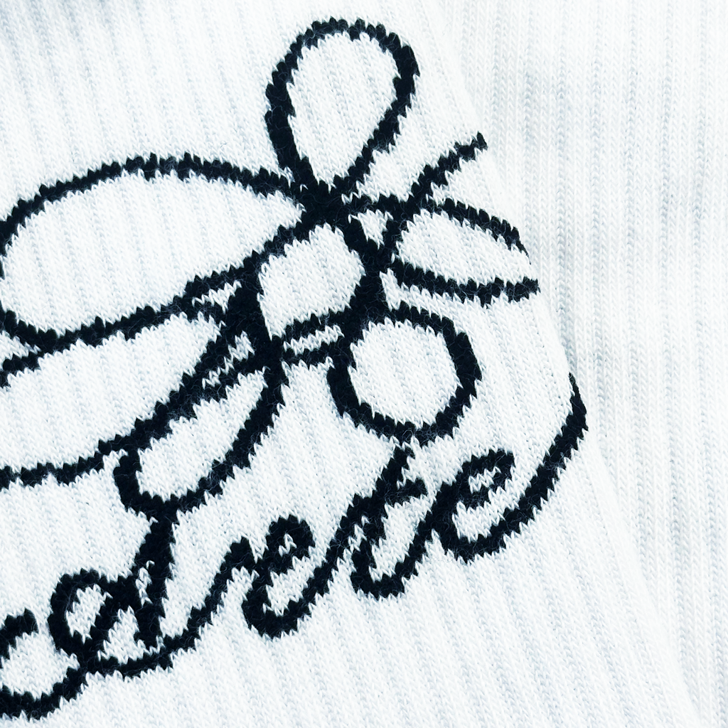 Flower Logo Socks White