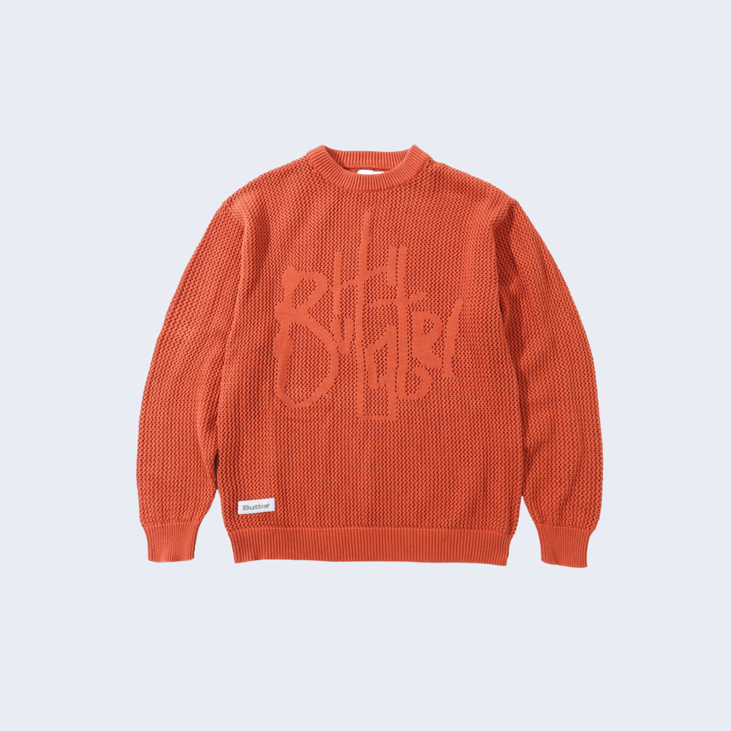 Scribble Knit Sweater Burnt Orange