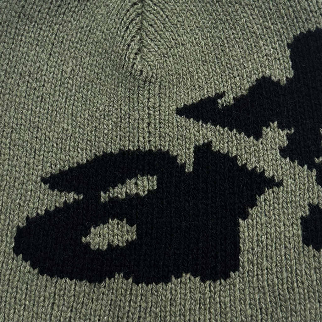 Ripped Arte Side Beanie Green