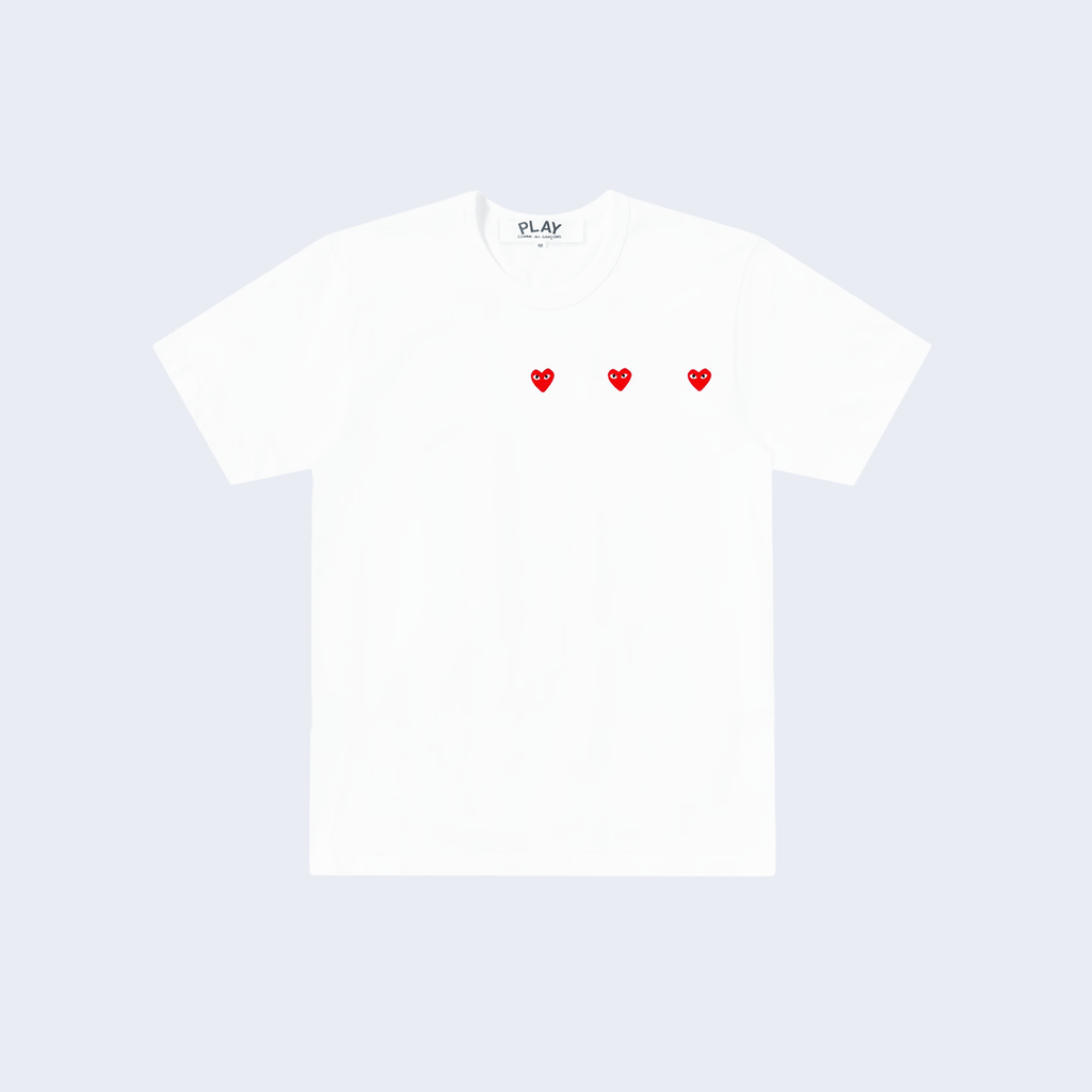 Horizontal 3 Hearts Tee White