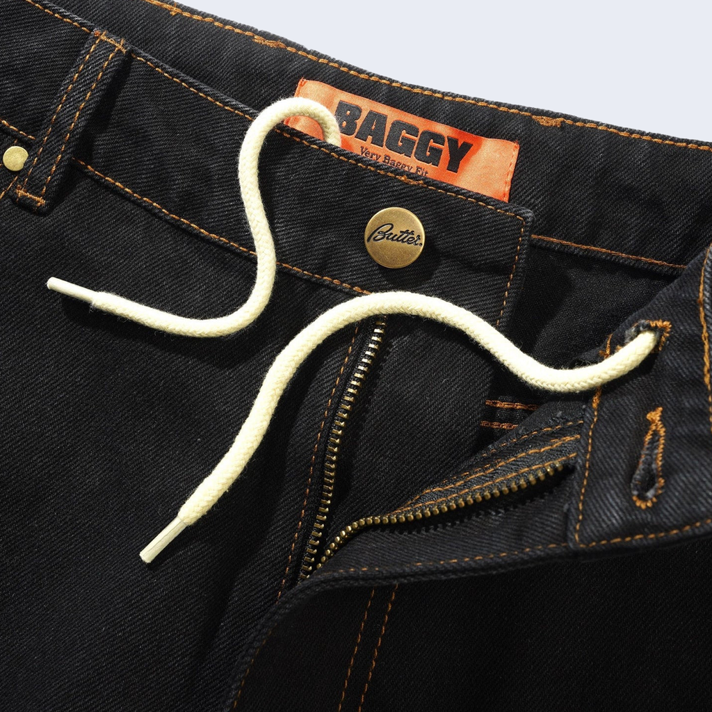 Baggy Denim Jeans Washed Black