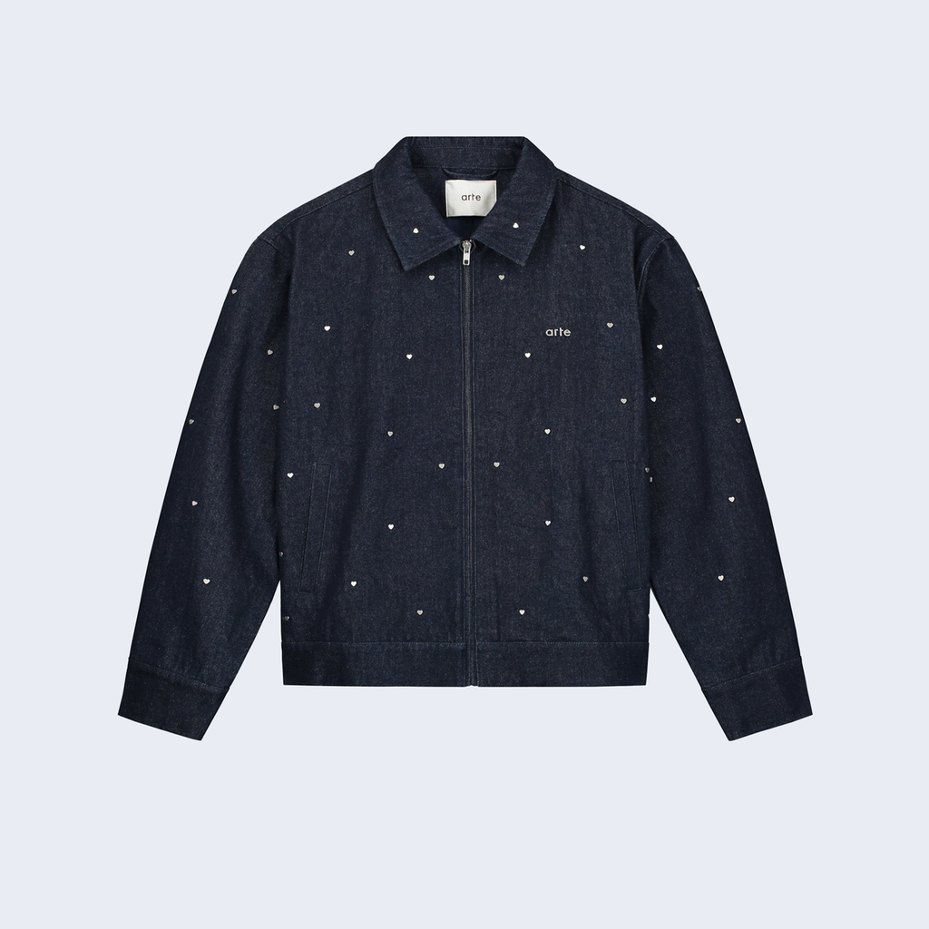 Heart Denim Jacket Navy