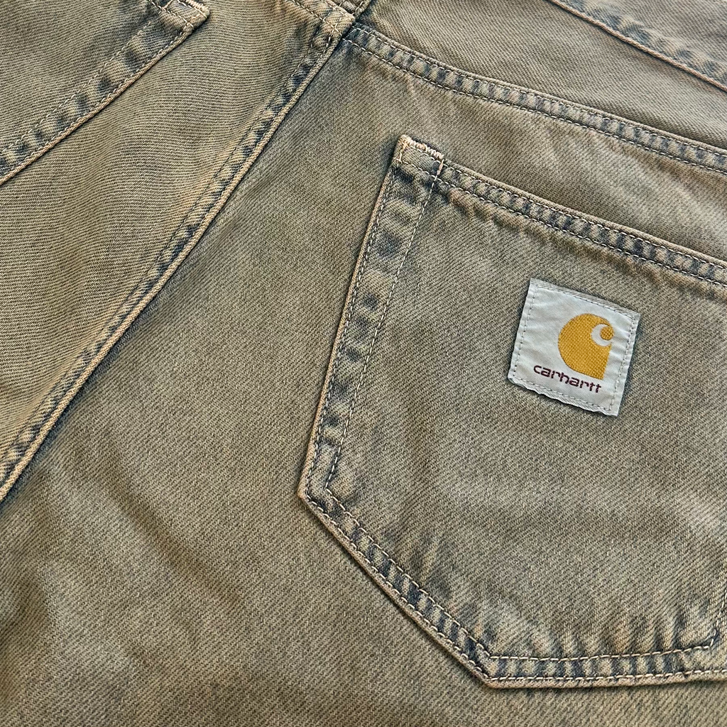 Landon Pant Blue / Leather Garment Dyed No Length