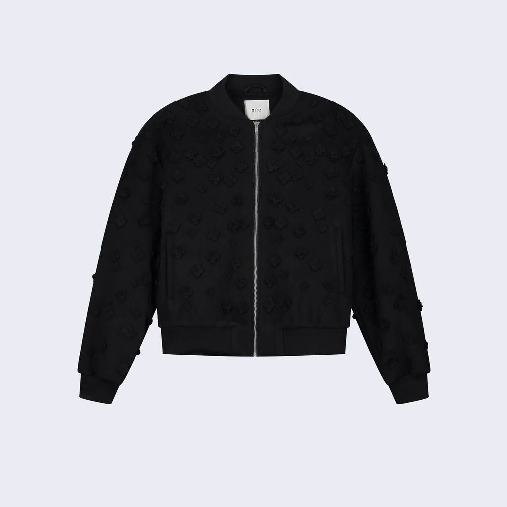 Flower Bomber Jacket Black