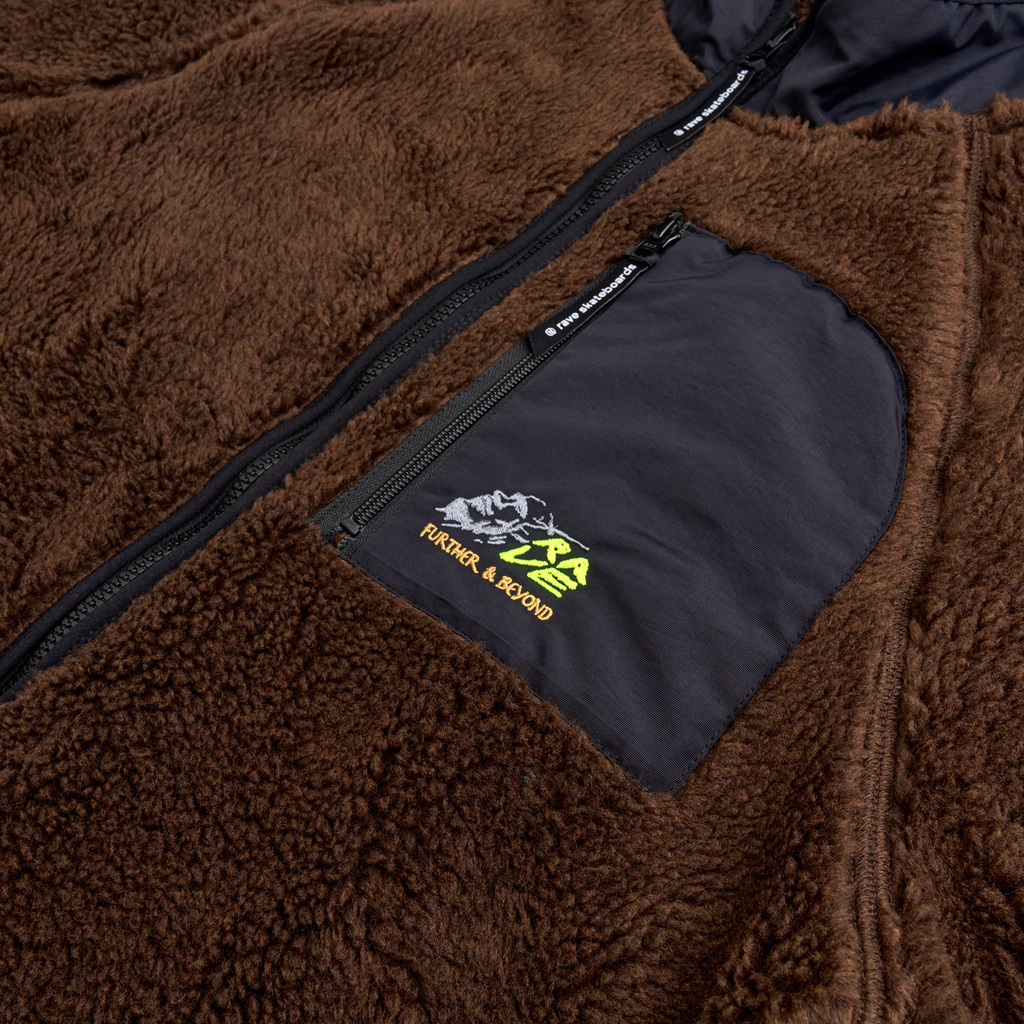 F&B Sherpa Fleece Jacket Dark Brown