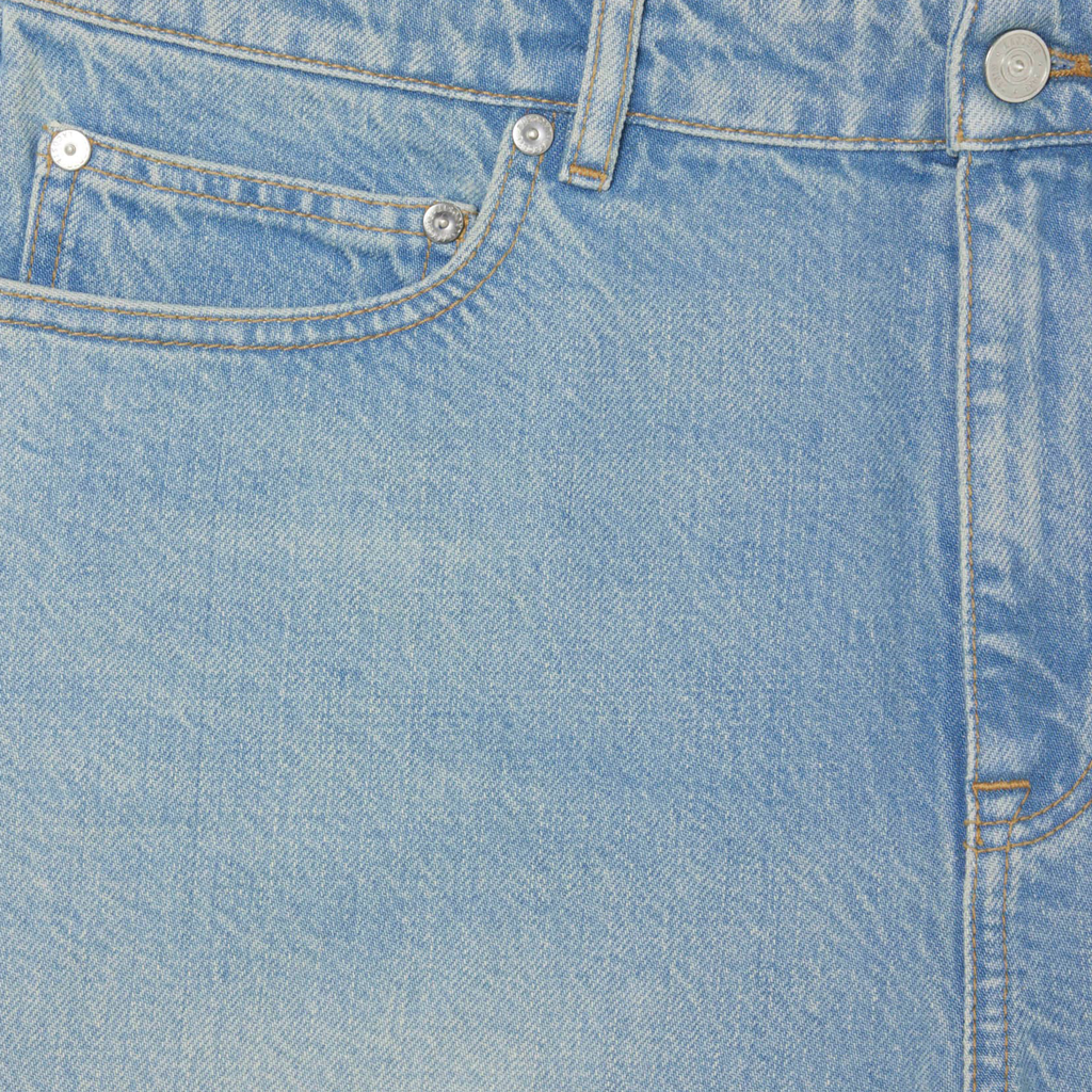 Straight Fit Denim Shorts Light Blue