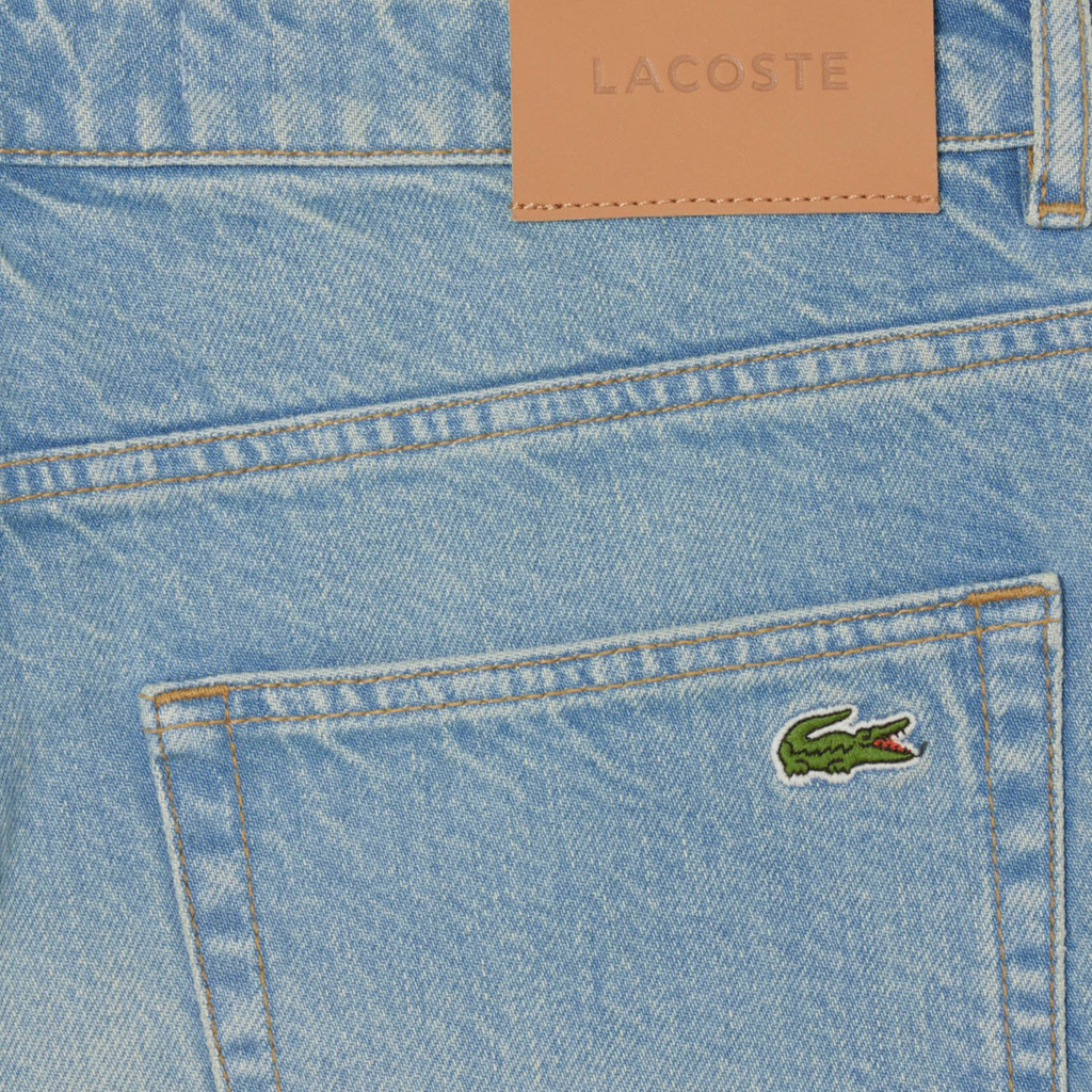 Straight Fit Denim Shorts Light Blue