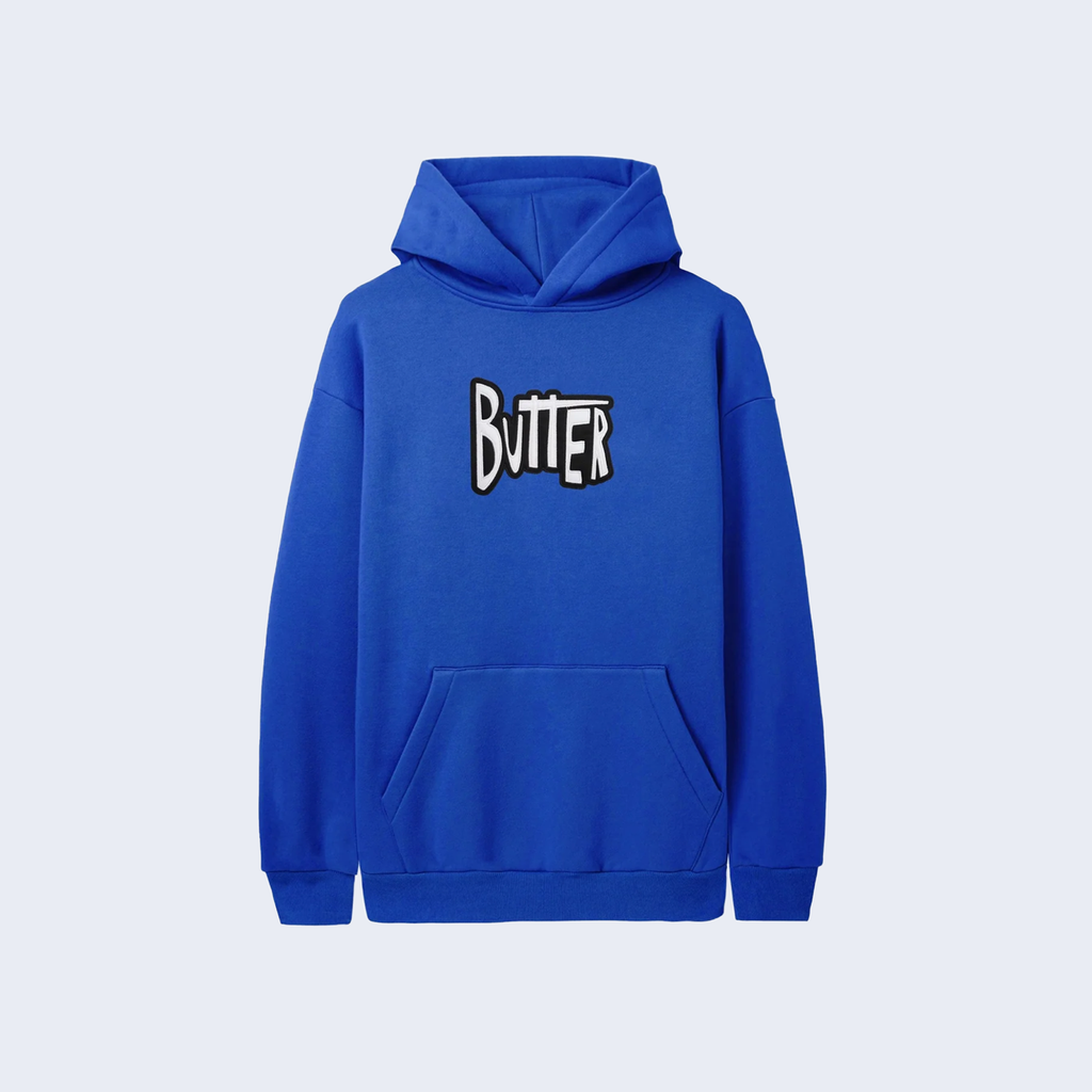 Sketch Applique Pullover Hood Royal