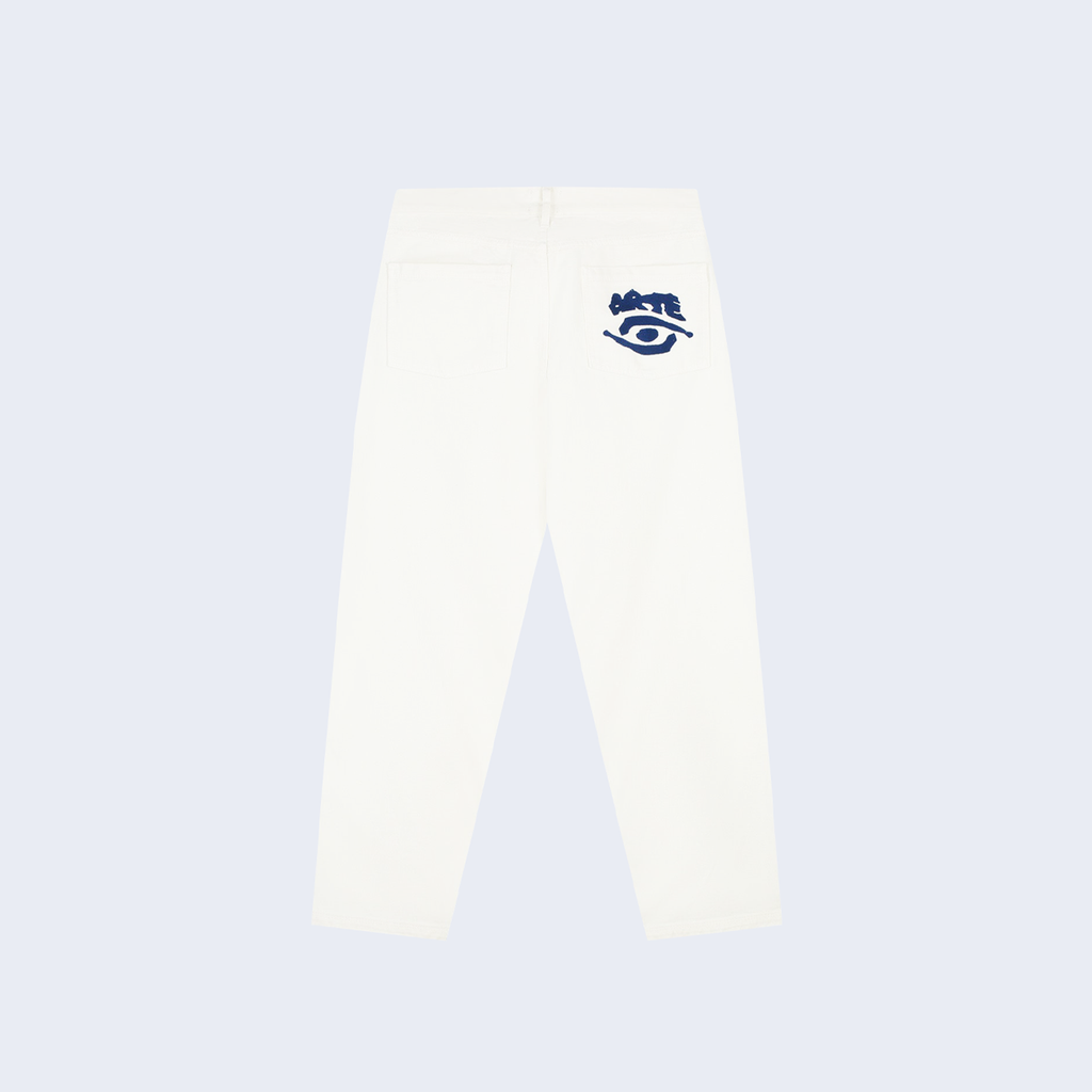 Back Pocket Graphic Pants Cream