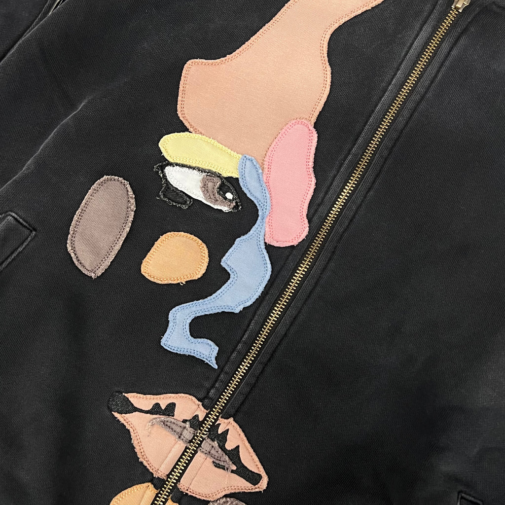 Side Eye Face Hoodie Black