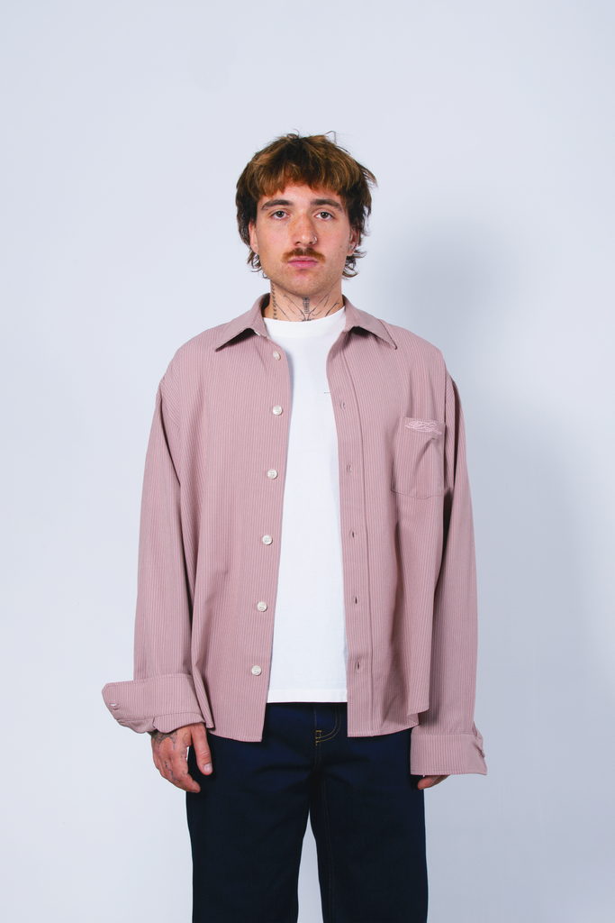 Alleyway Brown Striped Button Up