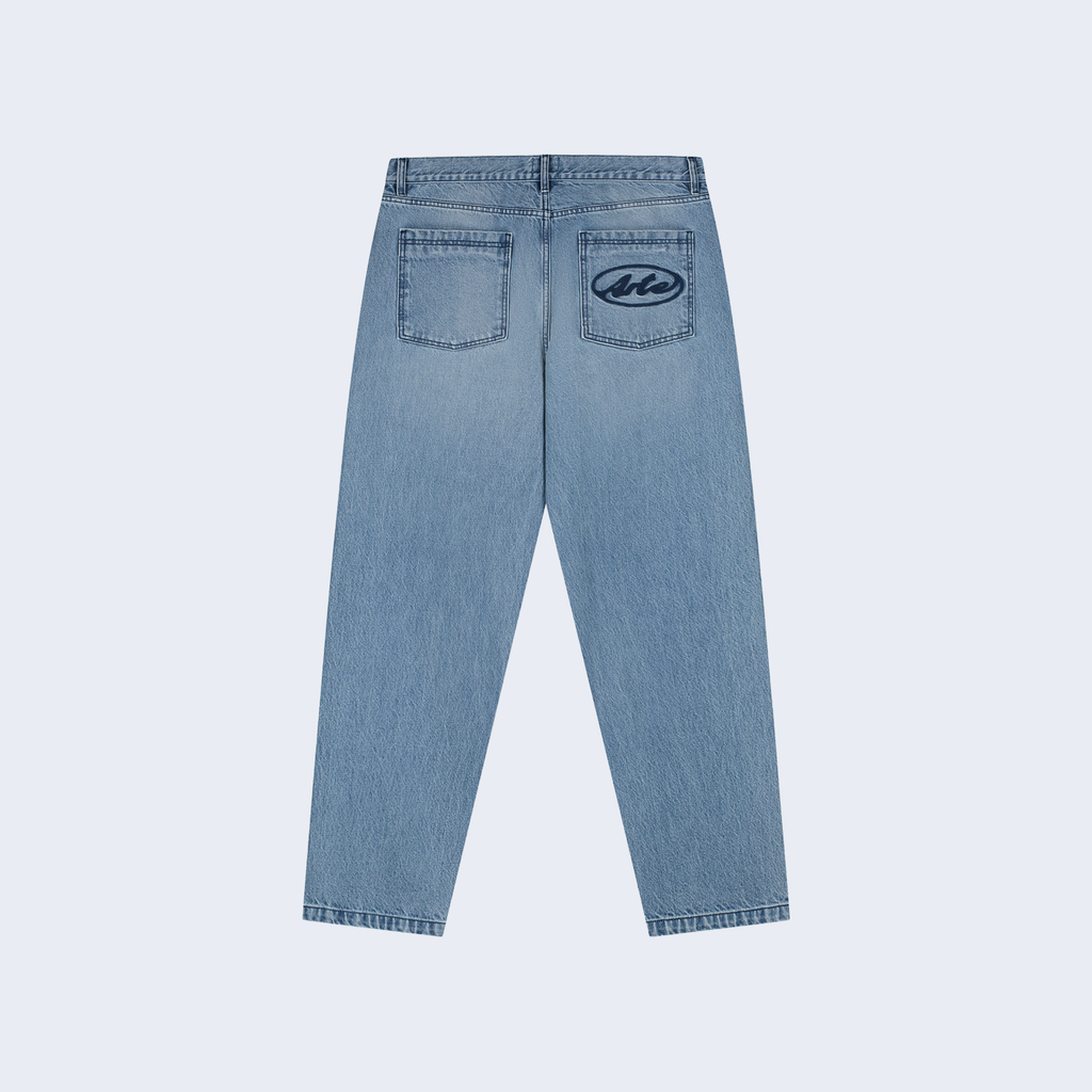 Circle Logo Pocket Pants Denim Bleach