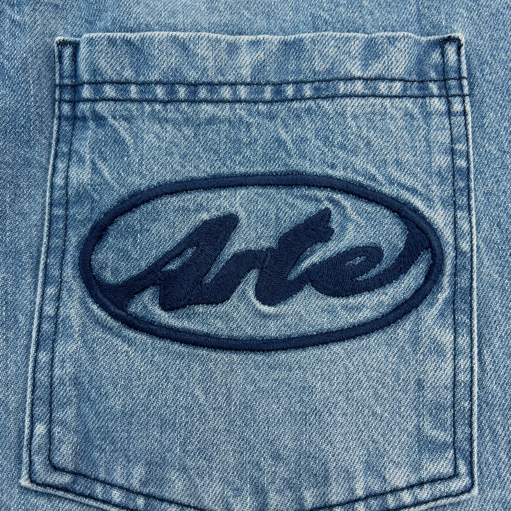 Circle Logo Pocket Pants Denim Bleach