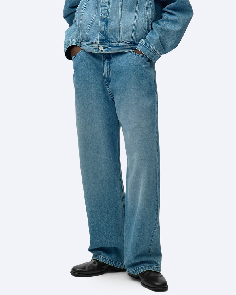 Circle Logo Pocket Pants Denim Bleach