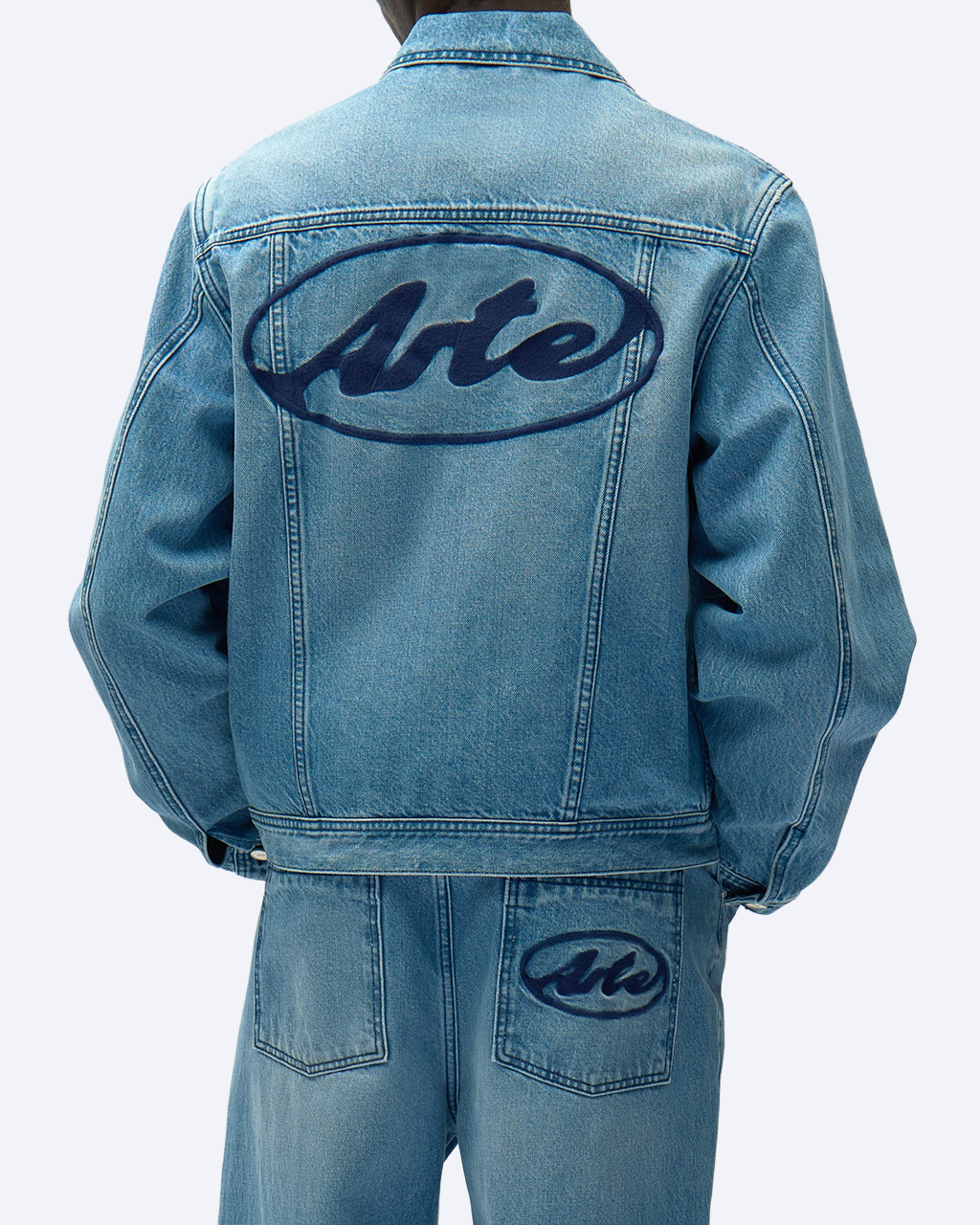 Circle Logo Pocket Pants Denim Bleach