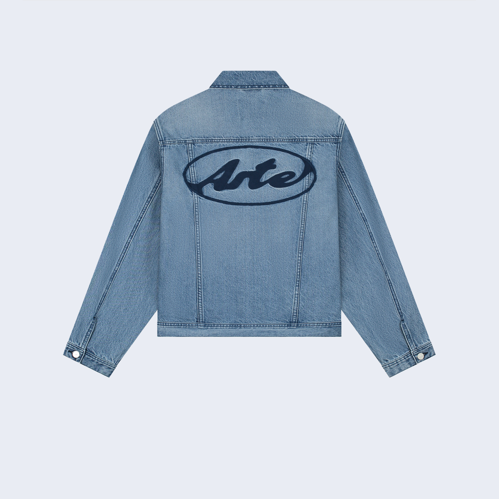 Circle Logo Jeans Jacket Denim Bleach